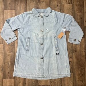 Vans Skate Distressed Denim Jacket Light Stonewash Women’s Size XL Light Blue